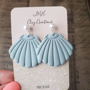 Polymer Clay Earrings | Seashell Dangles