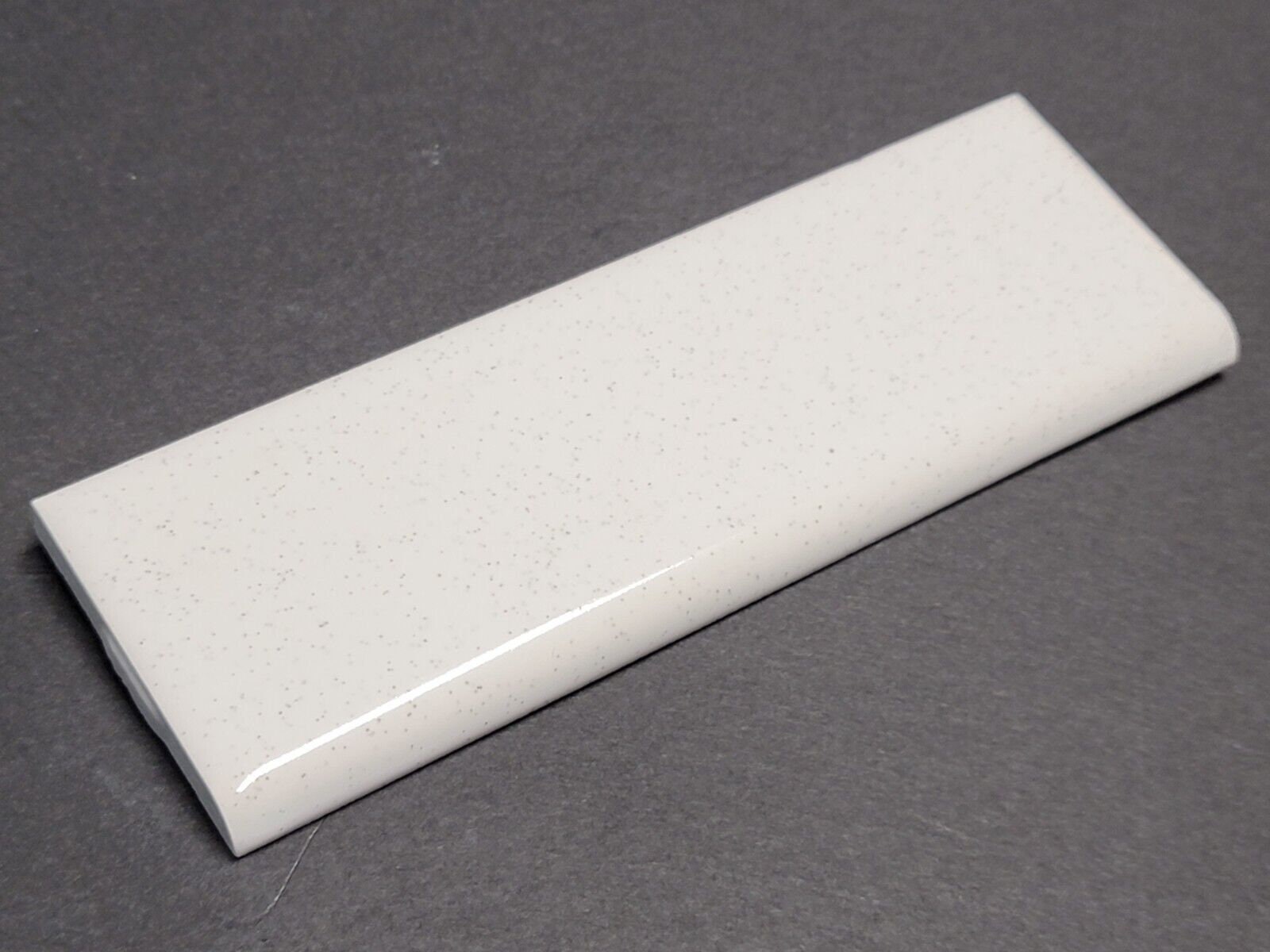 Vtg TILECREST Ceramic Edge Tile White W/black Flecks Gloss Bullnose 6x2 ...