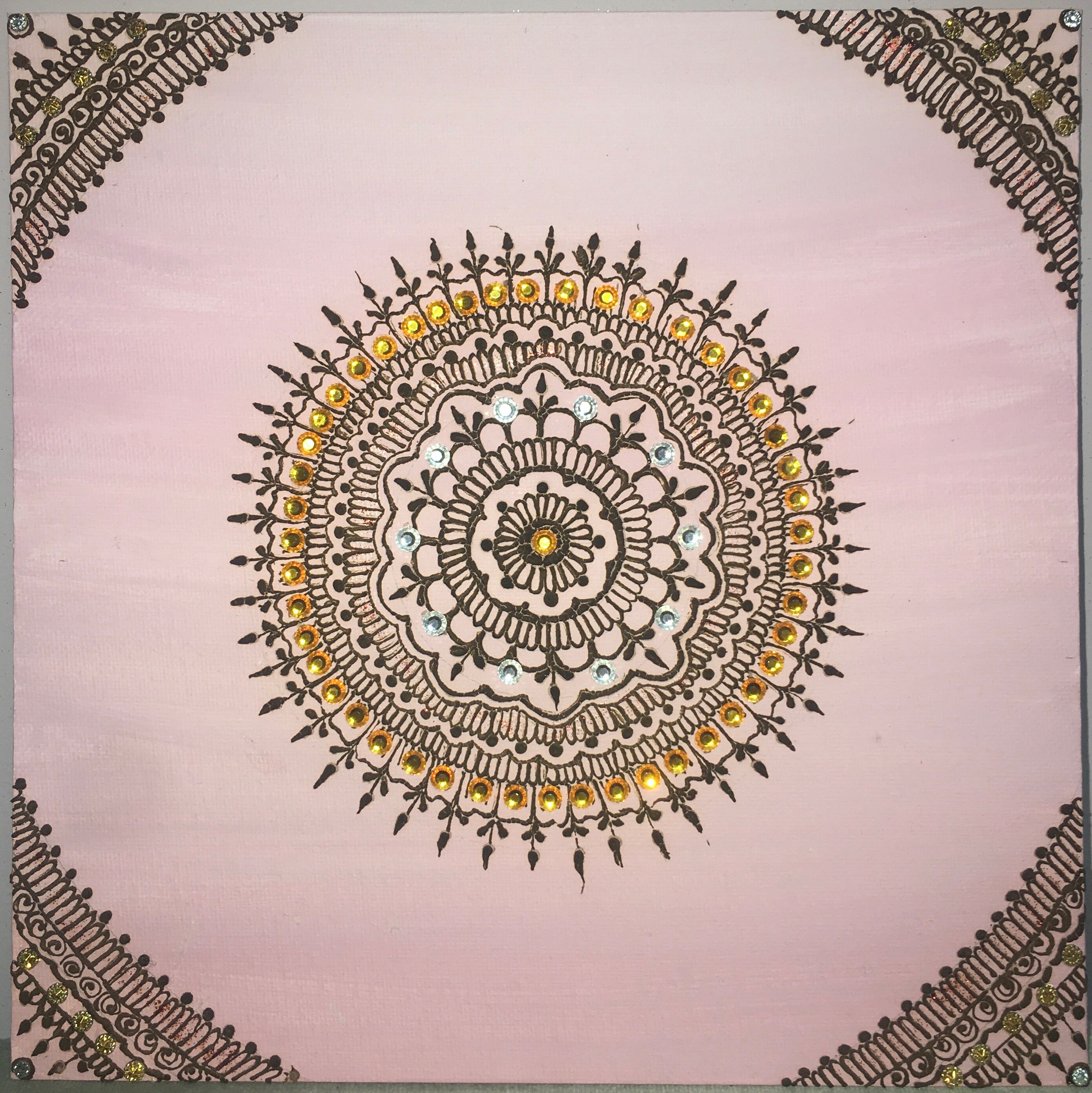 Toile Floral Rose Au Henné