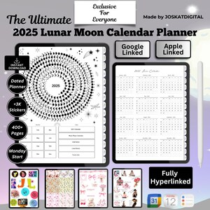 2025 Digital Astrology Planner: Lunar Moon Phase Tracker (GoodNotes, Notability)