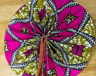 Fabric folding fan. Hand made and fair trade