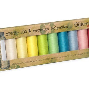 Gutermann Sew-All rPET Polyester Thread Set, Light, 10 Spools