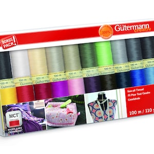Gutermann Sew-All Polyester Thread Set, Assorted, 20 Spools