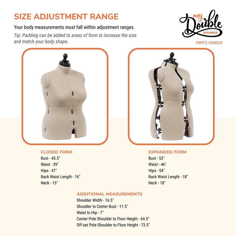 Dritz My Double Designer Adjustable Dress Form, Fullfigure Etsy