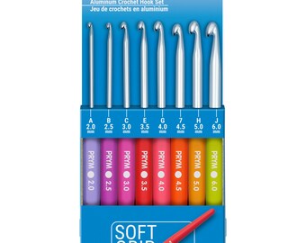 Prym Soft Grip Aluminum Crochet Hook Set, 2-6mm