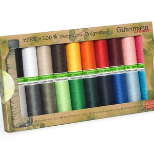 Gutermann Sew-All rPET Polyester Thread Set, Assorted, 20 Spools