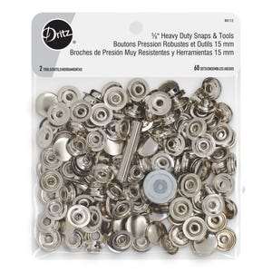 Dritz 5/8&quot; Heavy Duty Snaps & Tools, 60 Sets, Nickel