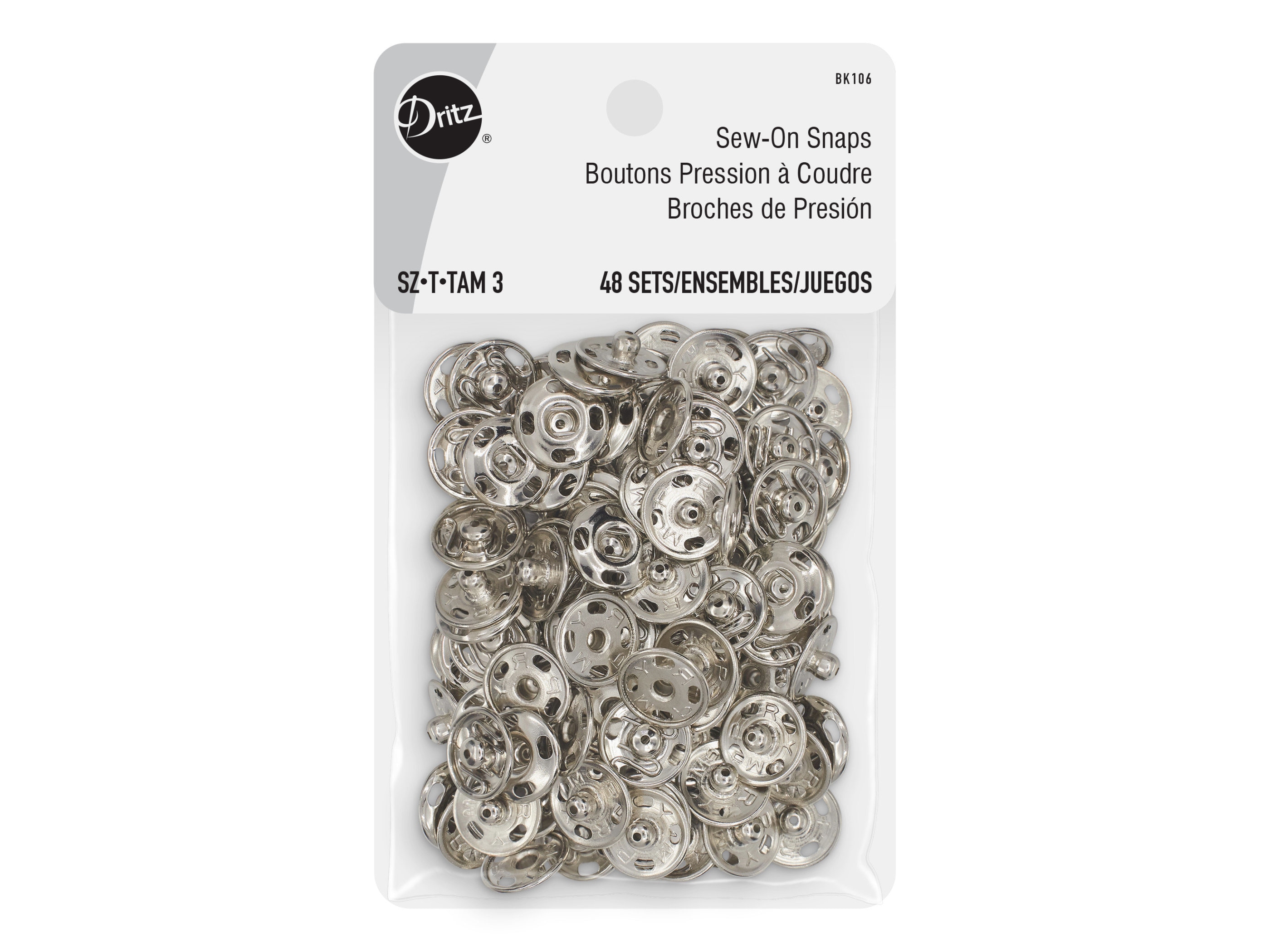 Silver or Black Snap Fasteners in Various Sizes on ONE Card 5mm, 6mm and  7mm Snap Fasteners Rust Resistant Snaps for Doll Clothes 