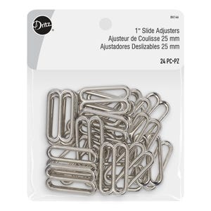 Dritz 1" Slide Adjusters, Nickel, 24 pc