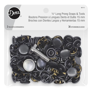 Dritz 5/8&quot; Long Prong Snaps & Tools, 36 Sets, Black