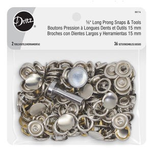 Dritz 5/8&quot; Long Prong Snaps & Tools, 36 Sets, Nickel