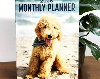 2026 Monthly Planner Goldendoodle Dog Size 6.75 x 9.5 inches