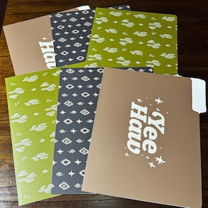 6 レターサイズ ファイル フォルダー タブ付き Giddy Up U Brands 11.5 x 9.5