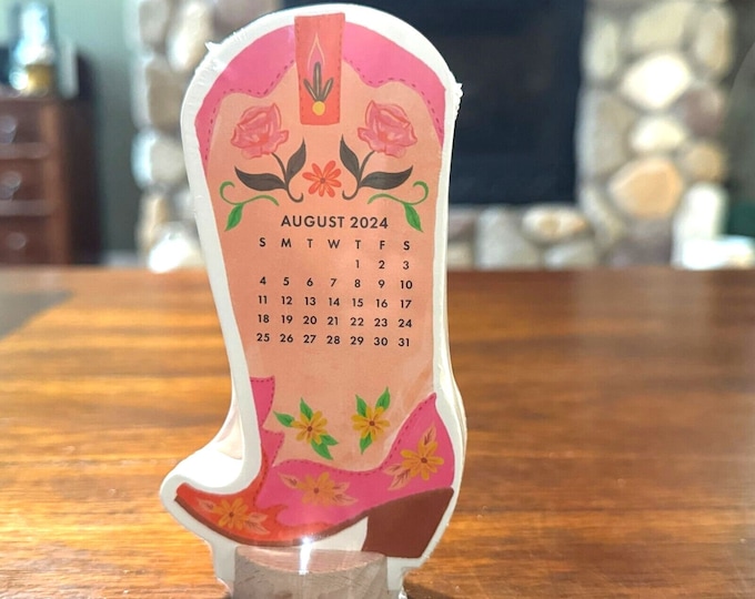 Molly & Rex Calendar Desk Mini 2024 2025 Cowgirl Boot Country Cowboy 5.
