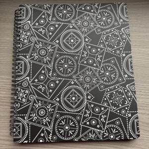 Vera Bradley Notebook with Pocket Tossed Black Bandana 160 College Ruled Paper
