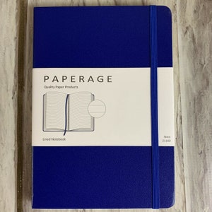Paperage Lined Journal Notebook Hard Cover  5.7 x 8 inches Navy Blue