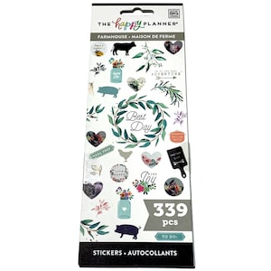 The Happy Planner Stickers Farmhouse 339 Pcs Cow Pig Chicken Mason Jar Country