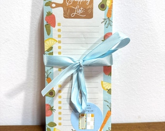 Magnetic Shopping List Pad and Menu Planning 100 Sheets 4x9 Fiddlestix Magnet
