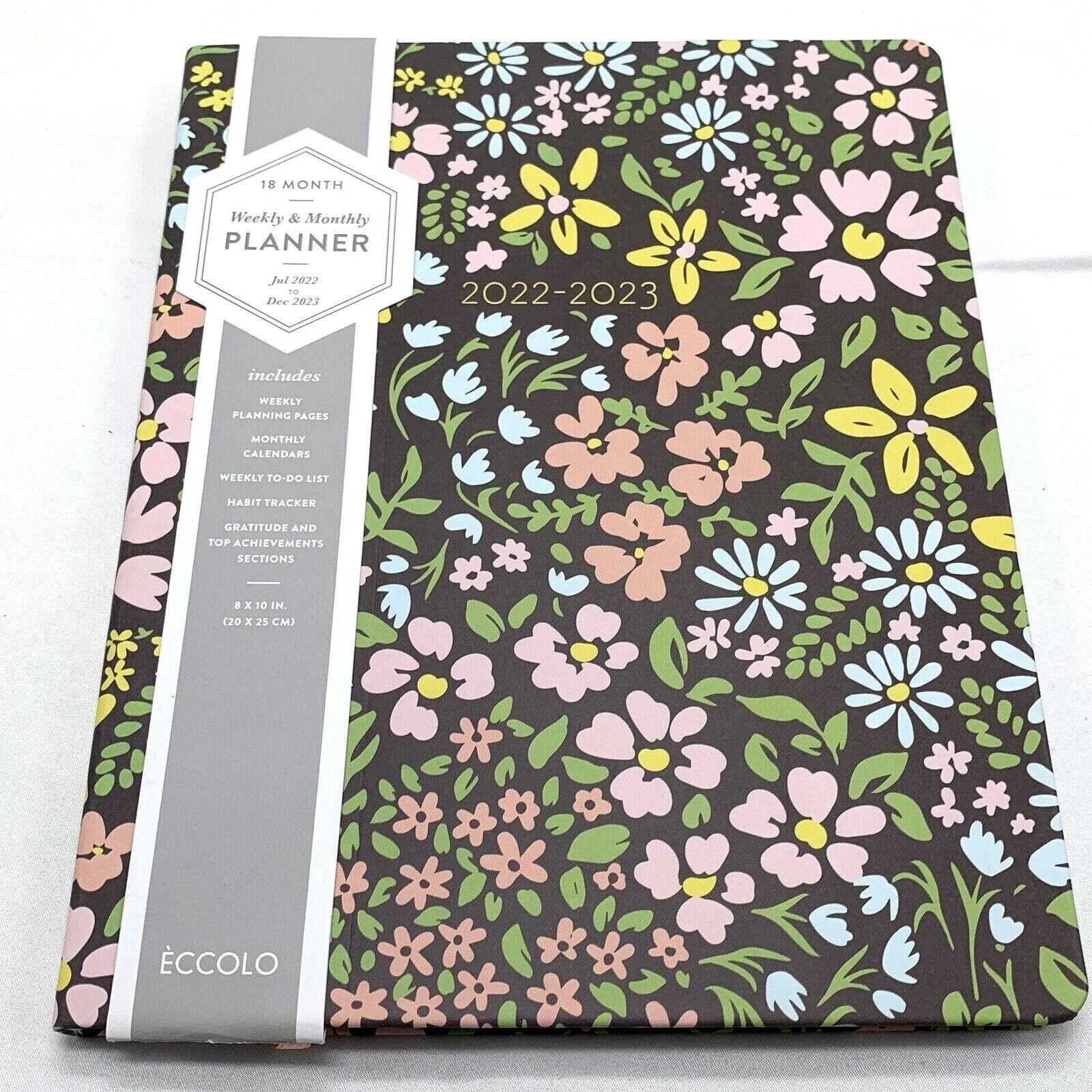 2022-2023 Planner Monthly Weekly Layouts Notes Eccolo Flowers Trackers 8x10