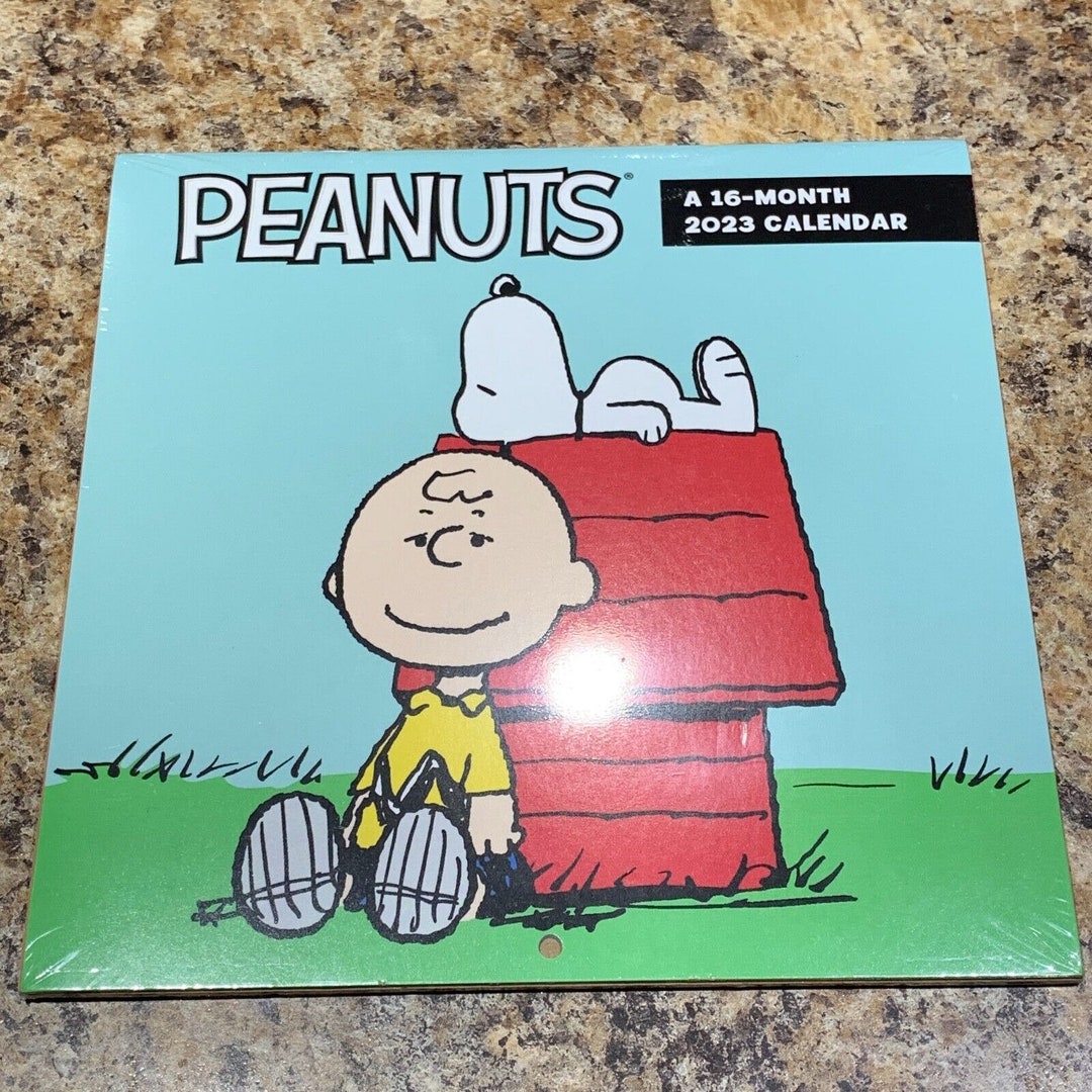 2023-peanuts-wall-calendar-7x14-inches-snoopy-charlie-brown-etsy