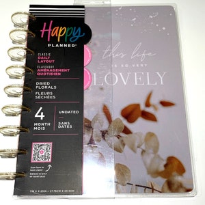 The Happy Planner Undated Classic Daily Layout Dried Florals 4 Months