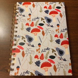 Mushroom Journal Notebook Spiral Lined 96 Pages 6 X 8.5