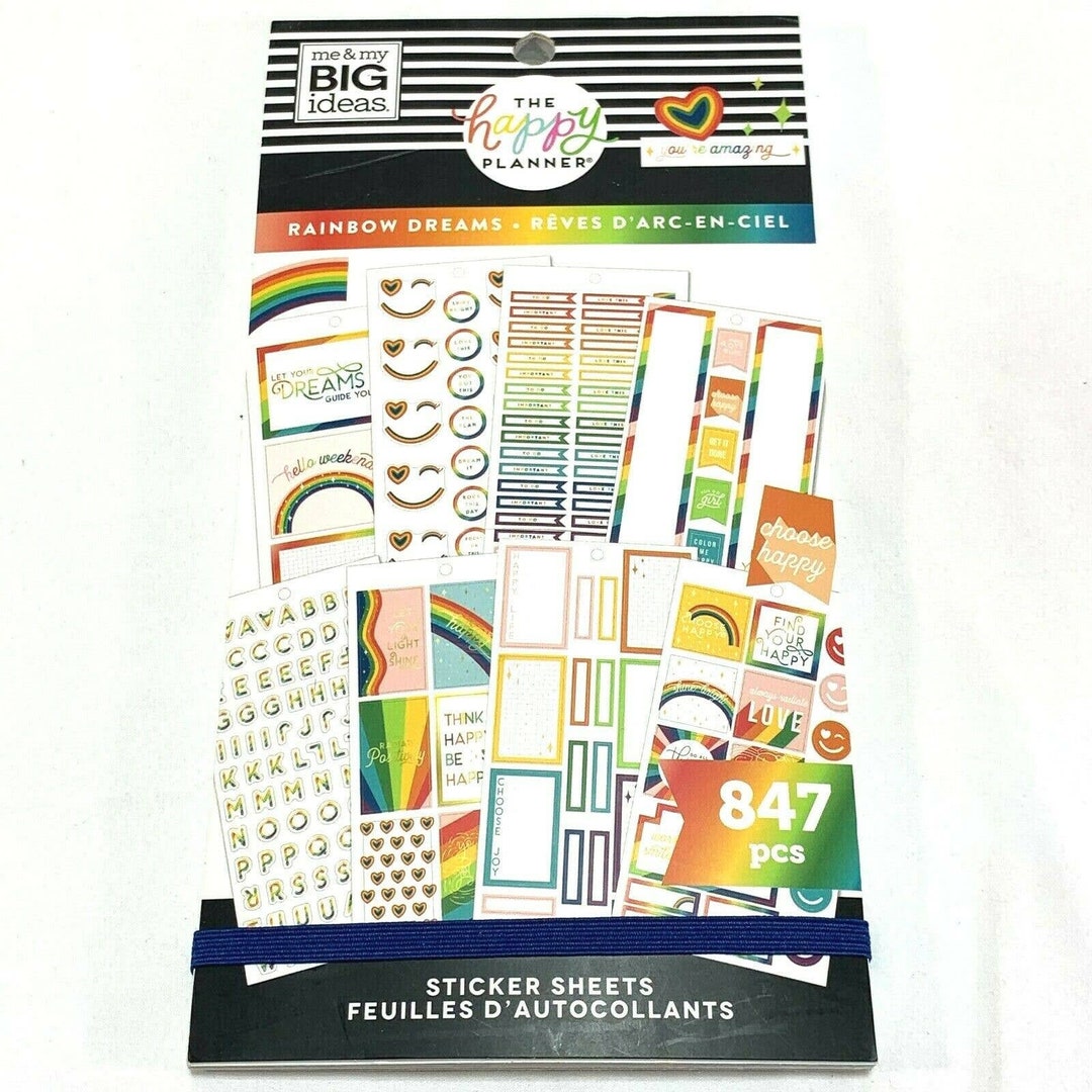 The Happy Planner Stickers Book Rainbow Dreams 847 Pieces You're