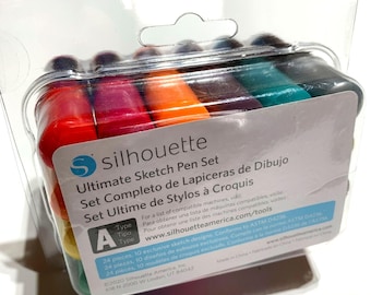 Silhouette Ultimate Sketch Pen Set 24 Pieces Cameo Portrait Curio Models