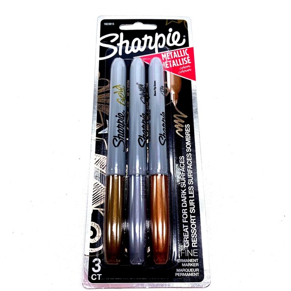 Sharpie Metallic Permanent Markers Fine Point Gold Silver Bronze