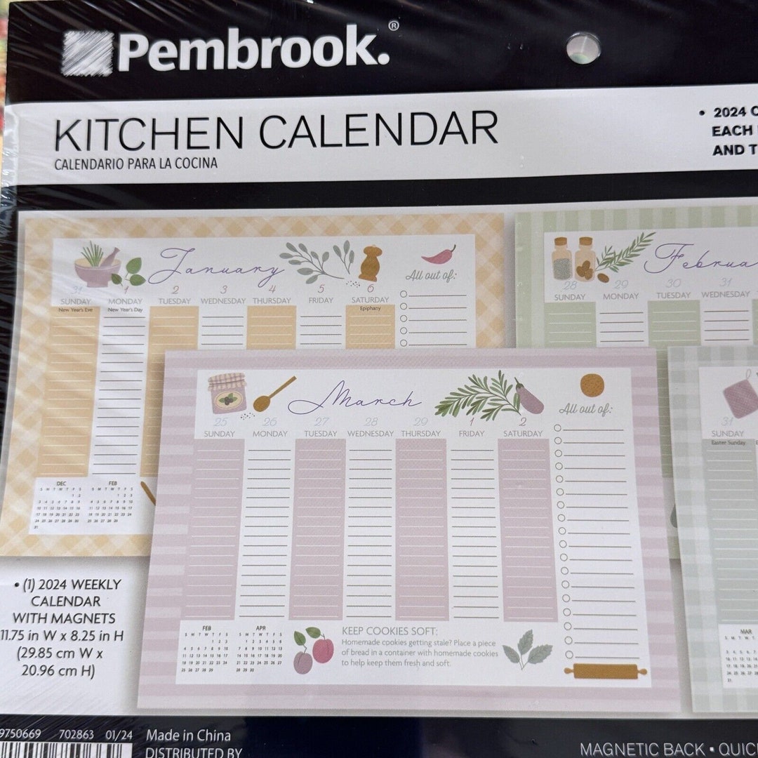 2024 Weekly Planner Pad 52 Weeks Shopping List Menu Kitchen Pembrook 8