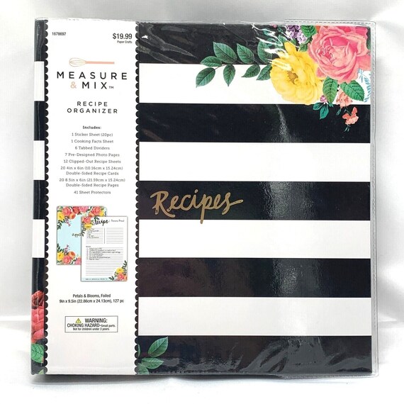 Measure and Mix Recipe Organizer Binder Personal Family Etsy