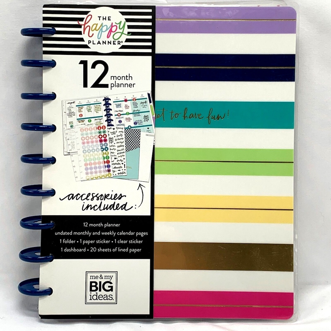 The Happy Planner Undated Vertical Layout Classic 12 Months Folder Stickers Etsy