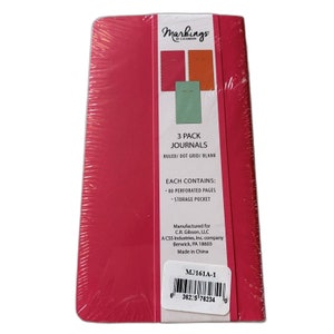 3 Journals Dot Grid Paper Ruled and Blank 3.5x5.5In Pocket Perforated Pages
