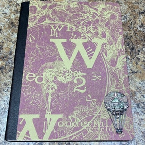 Composition Notebook Steampunk Hot Air Balloon Handmade Altered Pocket Folders