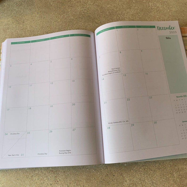 2023 Planner by Punch Studio Monthly Planner Weekly Agenda Etsy