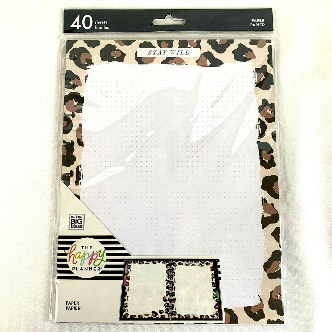 The Happy Planner Refill Paper 40 Sheets Classic Stay Wild Leopard