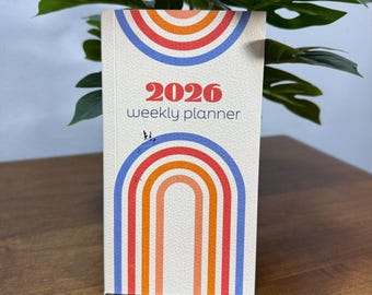 2026 Weekly Planner Pocket Sized with Note Pages and Contact List Rainbow