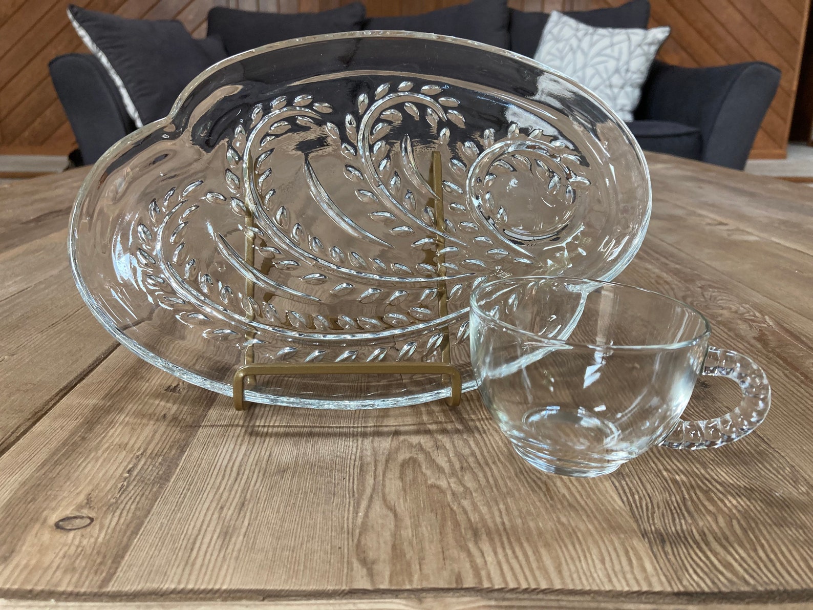 Snack Plate 3 Plates Federal Glass Company Etsy