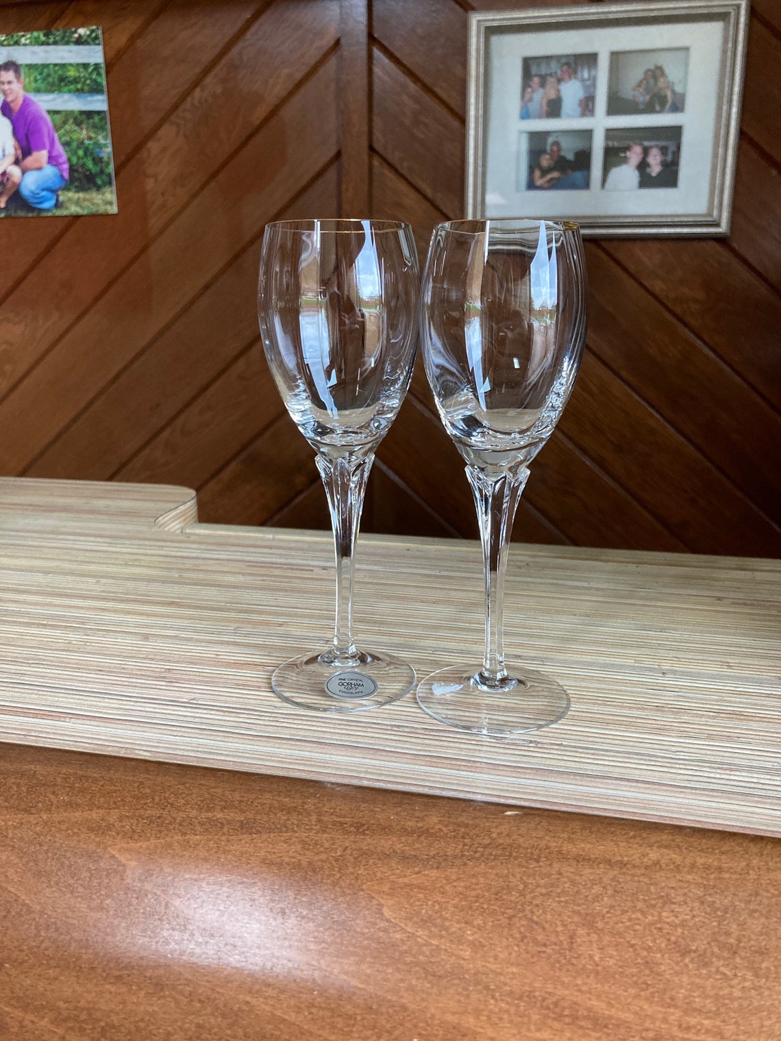 Gorham Andante Crystal Glasses Gold Rim small Wine 2 Etsy