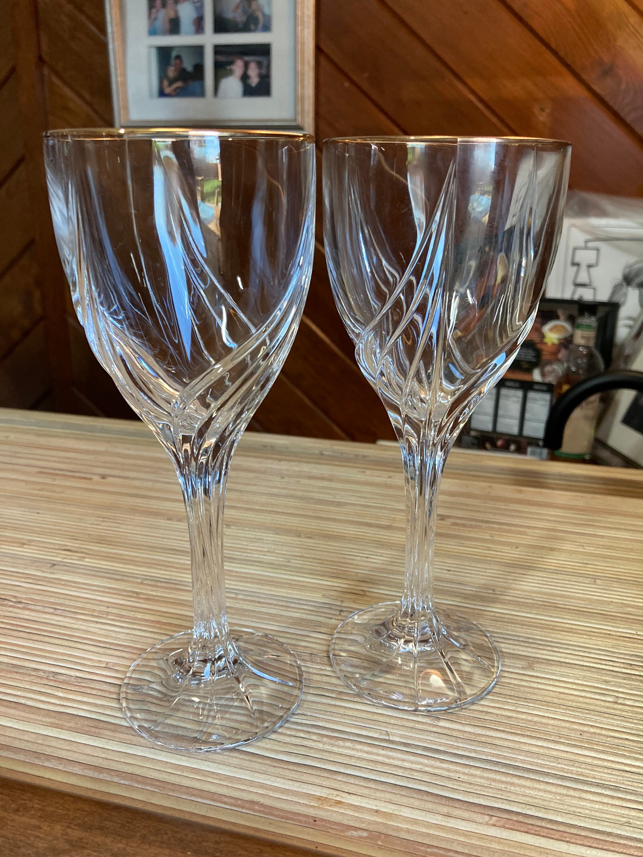 6 Lenox Crystal Wine Glass Gold Trim Etsy