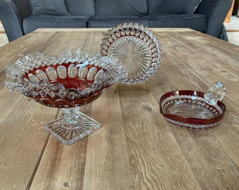 Westmorland Waterford Glass & Ruby Red