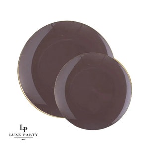 Round Truffle • Gold Plastic Plates | 10 Pack