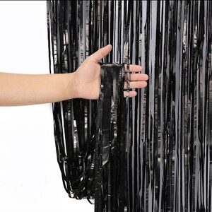 Beistle 2 Piece Metallic Plastic Square Fringed Photo Backdrop Curtains...