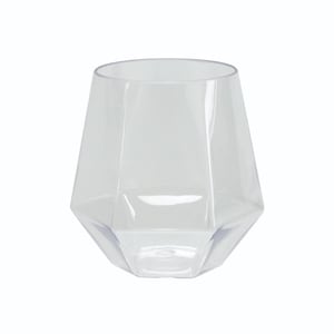 Gehobener HEX Klar 12 Oz. Plastik Weinkelche | 6 Tassen