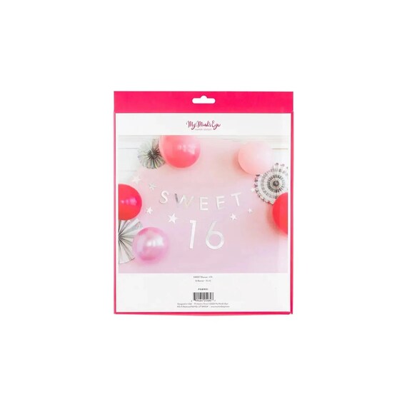 Folienbanner Zum 16. Geburtstag – Pink, Holografisch, 3,9 M Lang, Für Indoor/Outdoor