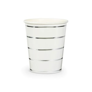 Silver STRIPED Frenchie CUPS