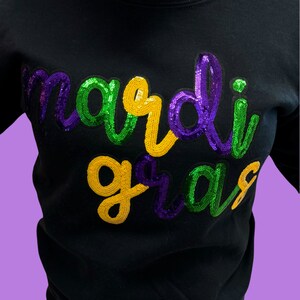 mardi gras sequin sweater