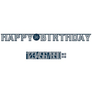 Happy Birthday Man Jumbo Add-An-Age Letter Banner (Customizable), 2ct