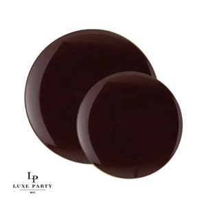 Round Latte • Gold Plastic Plates | 10 Pack