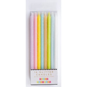 Tall Pastel Rainbow Gradient 16 Candle Set